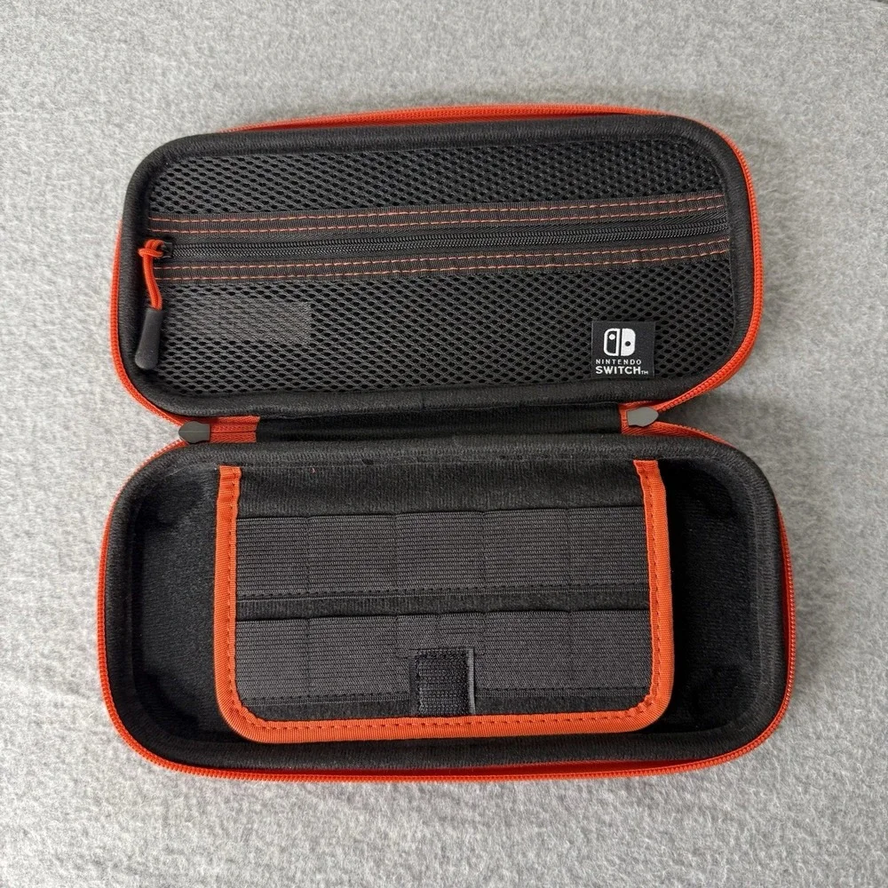 Nintendo Switch Black Case Red Zipper Pockets Game Case‎ Only